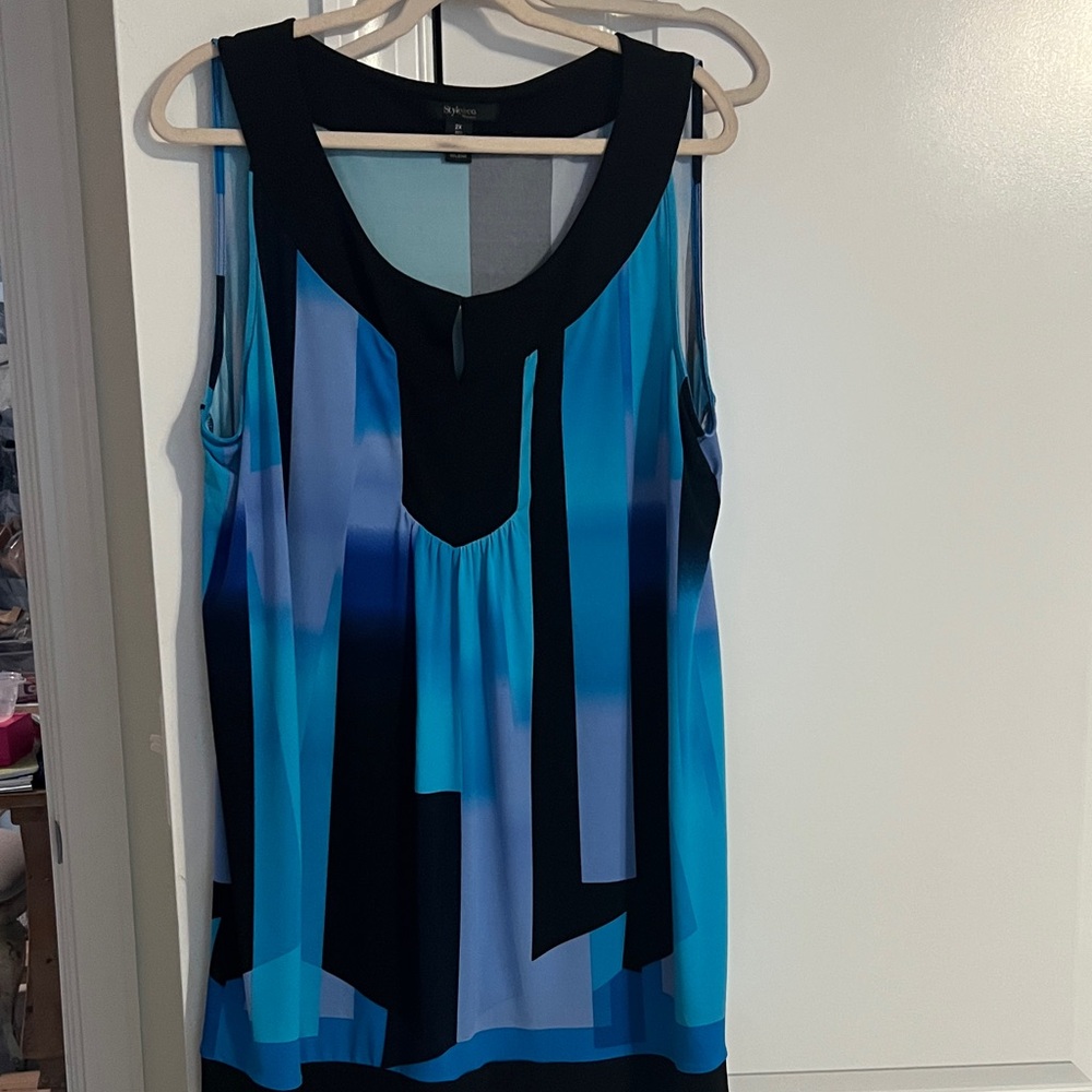 Style & Co. Blue Geometric Print Sleeveless Camisole